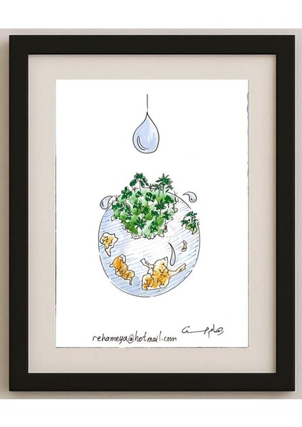 Reham Hassan Mohsen 29X21CM Orijinal Karikatür Tablo