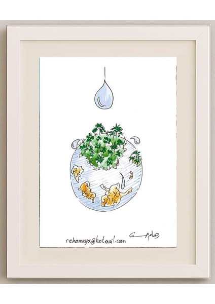 Reham Hassan Mohsen 29X21CM Orijinal Karikatür Tablo fırsatları