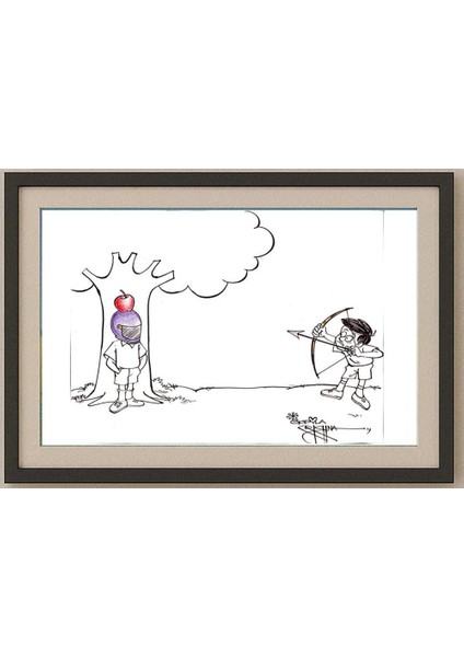 Vendra Gopalaksrishna 29X21CM Orijinal Karikatür Tablo