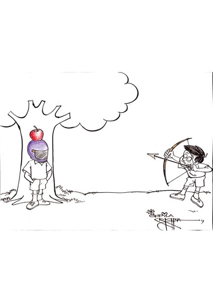 Vendra Gopalaksrishna 29X21CM Orijinal Karikatür Tablo modelleri