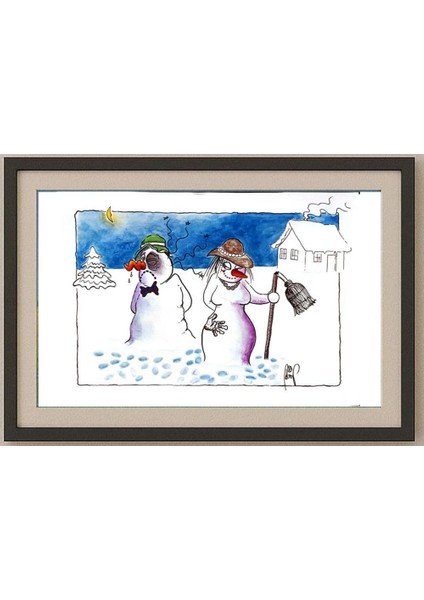 Oslovar Ivan 29X21CM Orijinal Karikatür Tablo