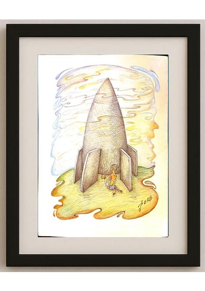 Jordan Popiliev 29X21CM Orijinal Karikatür Tablo