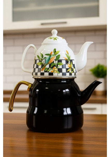 Mutfak Miss Betty Emaye Royal Porselen Demlikli Çaydanlık 001