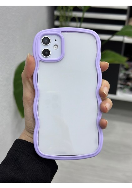 Apple Iphone 11 Uyumlu Kenarı Renkli Dalgalı Darbe Önleyici Şeffaf Silikon Kılıf fiyatları