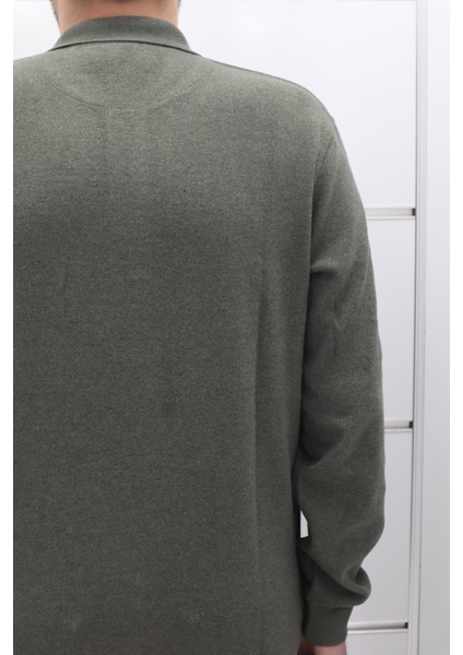 Fistan Store Erkek Düz Klasik Kesim Rahat Kalıp Polo Yaka Tek Cepli Selanik Kumaşlı Kışlık Kazak modelleri