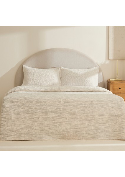 Linda Çift Kişilik Yatak Örtüsü Bej