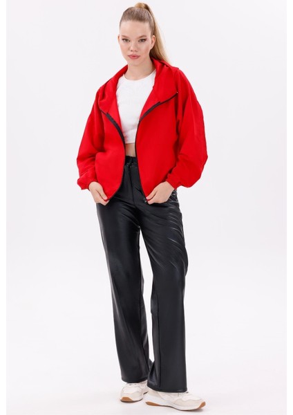 Kadın Kapüşonlu Su ve Rüzgar Geçirmez Oversize Yağmurluk - Rüzgarlık indirimleri