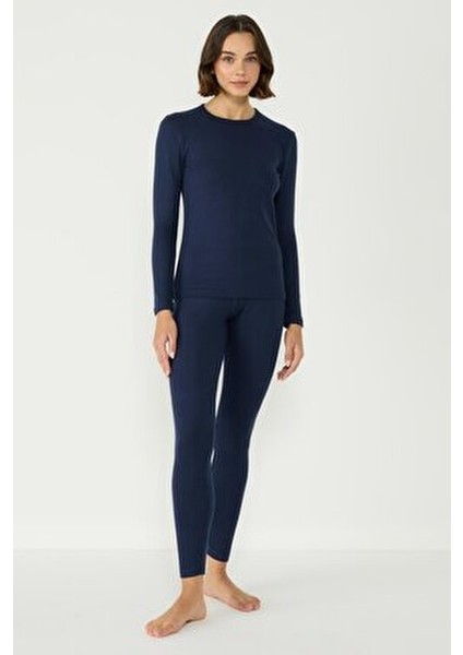 Kadın Uzun Kol Termal Takım Lacivert Renkli Rahat Kullanım İçin