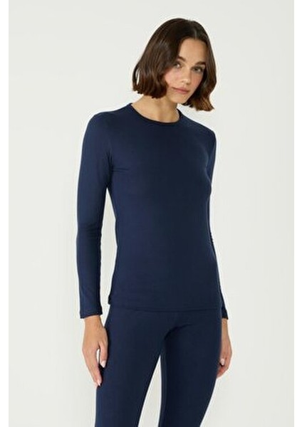 Kadın Uzun Kol Termal Takım Lacivert Renkli Rahat Kullanım İçin
