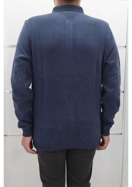 Fistan Store Erkek Desenli Spor Kesim Normal Kalıp Polo Yaka Selanik Kumaşlı Kışlık Kazak modelleri