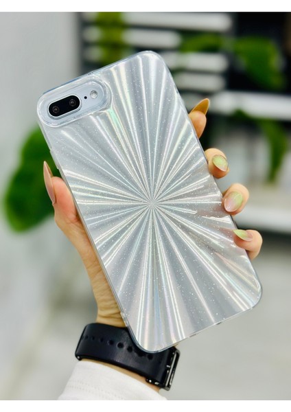Iphone 7 Plus ve 8 Plus Uyumlu Gümüş Prizma Tasarımlı Esnek Silikon Kılıf fiyatları