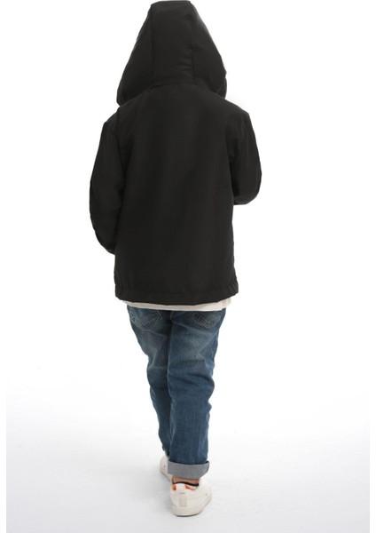 Erkek Çocuk Astarlı Su ve Rüzgar Geçirmez Kapüşonlu Çift Fermuarlı Yağmurluk fırsatları