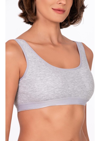 Kadın Pamuklu Kaşkorse Sporcu Sütyen | Gri 5044 fırsatları