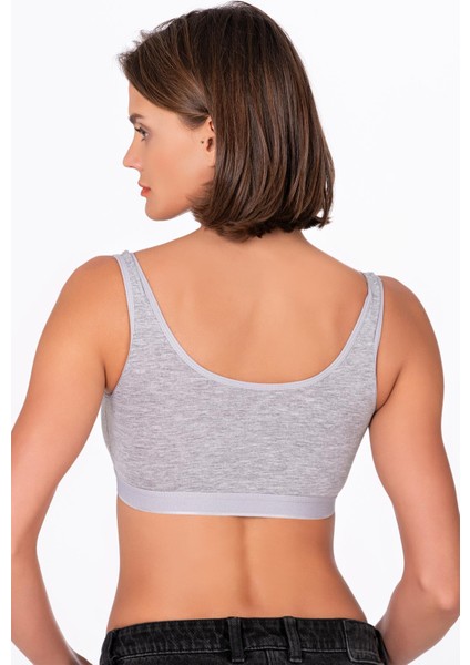 Kadın Düz Sporcu Sütyen – Esnek Rahat Form | Gri 5016 fiyatları