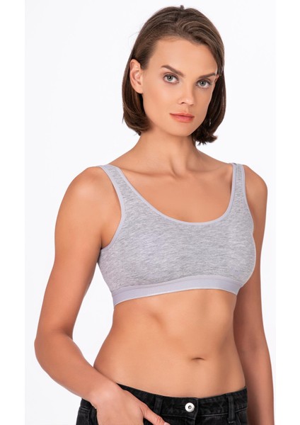 Kadın Düz Sporcu Sütyen – Esnek Rahat Form | Gri 5016 modelleri