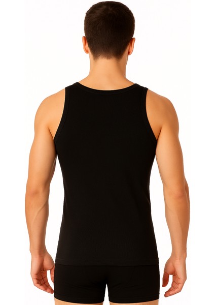 3'lü Paket Pamuklu Süprem Kalın Askılı Klasik Erkek Atlet | Siyah K0050 fiyatları