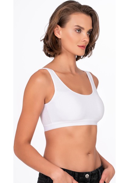 Kadın Pamuklu Kaşkorse Sporcu Sütyen | Beyaz 5044 modelleri