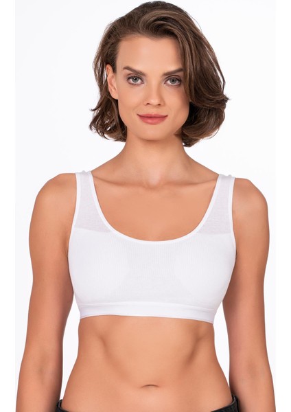 Kadın Kaşkorse Sporcu Sütyen | Beyaz 5017