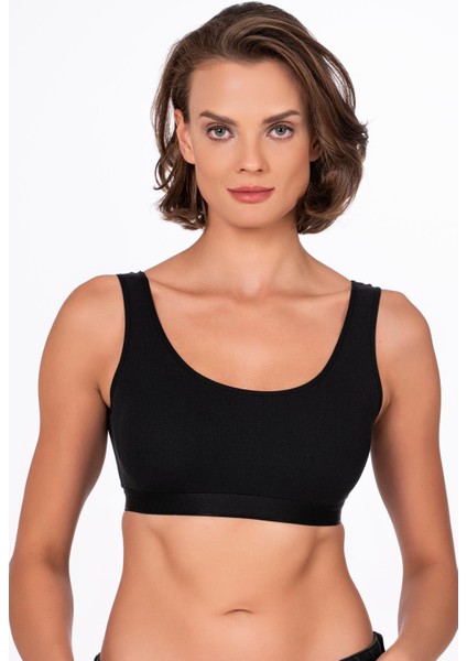 Kadın Kaşkorse Sporcu Sütyen | Siyah 5017