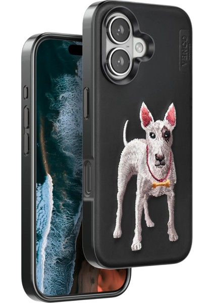 Techmrt Venco Iphone 16 Perma Desenli Kapak - Siyah
