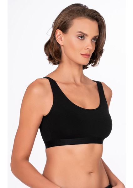 Kadın Düz Sporcu Sütyen – Esnek Rahat Form | Siyah 5016 modelleri
