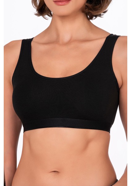 Kadın Düz Sporcu Sütyen – Esnek Rahat Form | Siyah 5016 fırsatları