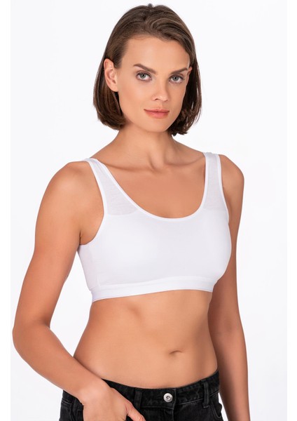 Kadın Düz Sporcu Sütyen – Esnek Rahat Form | Beyaz 5016 modelleri