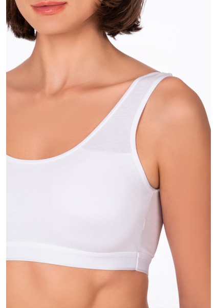 Kadın Düz Sporcu Sütyen – Esnek Rahat Form | Beyaz 5016 fırsatları