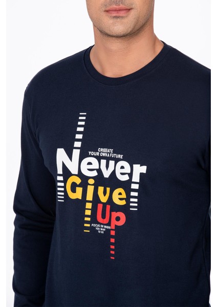 Erkek Bisiklet Yaka Pamuklu Pijama Takımı | Lacivert 027 fiyatları