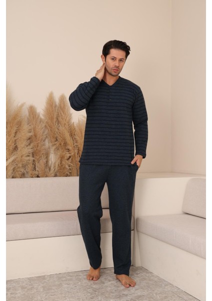 Erkek Selanik Önü Patlı Takım | Petrol Mavisi 627