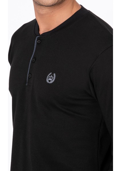 Erkek Interlok Pamuklu Pijama Takımı | Siyah 030 fiyatları