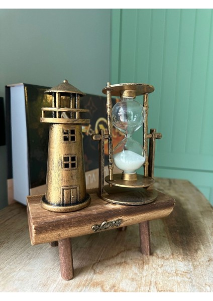 Ahşap Dekoratif Kum Saati Deniz Feneri Dekor Ofis Hediyelik fiyatları
