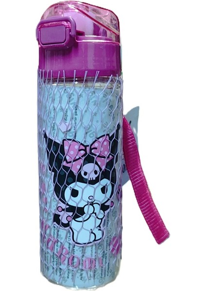 Kuromi Figürlü Plastik Şeffaf Matara Suluk 500ML AD32997