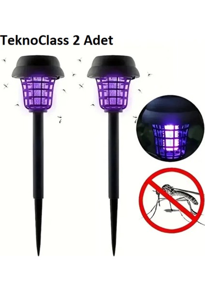 2 Adet Solar Güneş Enerjili Sivrisinek Kovucu Lamba Bahçe Balkon Işığı LED Aydınlatma Lamba