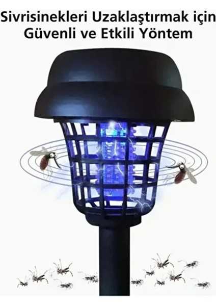 2 Adet Solar Güneş Enerjili Sivrisinek Kovucu Lamba Bahçe Balkon Işığı LED Aydınlatma Lamba