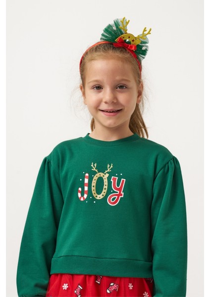 Yeşil Joy Baskılı Tül Etekli Kız Çocuk Elbise - Fragile fırsatları