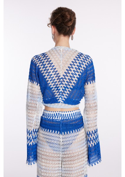 Bağlama Detaylı Bluz Mavi 11544060000