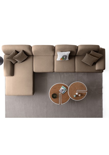 Aries Yataklı Sandıklı Piyonlu Köşe Takımı Kahverengi Sol Köşe