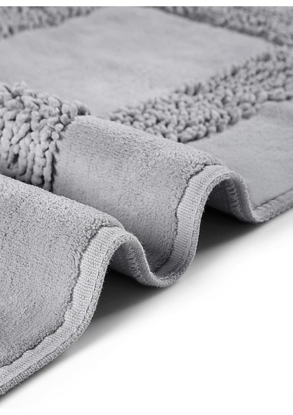Melo Doğal Pamuklu 2'li Banyo Paspas & Halı Seti 60X100 50X60 Gri fırsatları