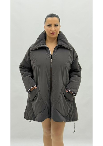 Büyük Beden Çift Taraflı Oversize Kadın Şişme Mont fiyatları