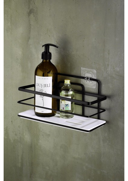 Yapışkanlı Ayarlanabilir Tekli Banyo Duş Rafı – Paslanmaz Kristal Şampuanlık (Yapıştır/vidala) Siyah-Beyaz - Lş-01 - Sb fırsatları