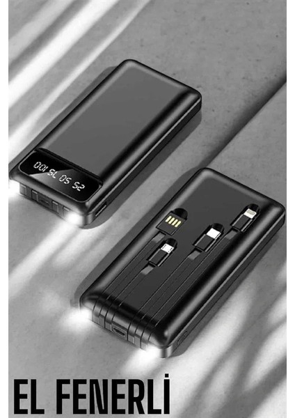 Powerbank 20.000 Mah Dijital Göstergeli LCD Ekran Uzun Pil Ömrü
