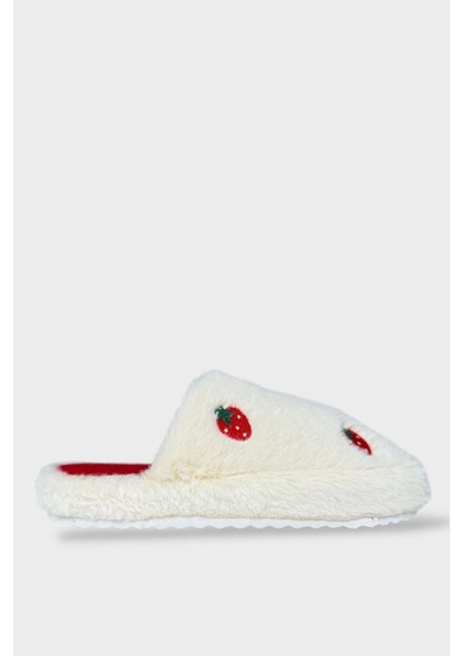 Kadın Pofuduk Nakışlı Ev Terliği Çeyiz Bohça Terliği Valentine's Day Beyaz - Yeşil fiyatları