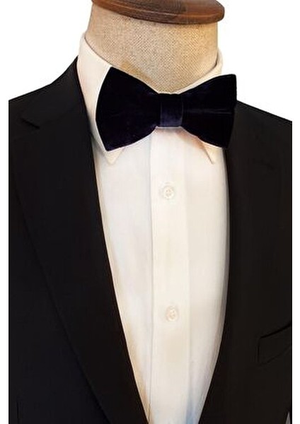 La Pescara Lacivert Kadife Papyon Şık Tasarım 6 cm x 12 cm Erkekler İçin Özel fırsatları