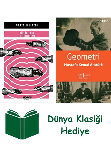 Büyük Cam Üç Otobiyografi + Geometri + Dünya Klasiği Hediye