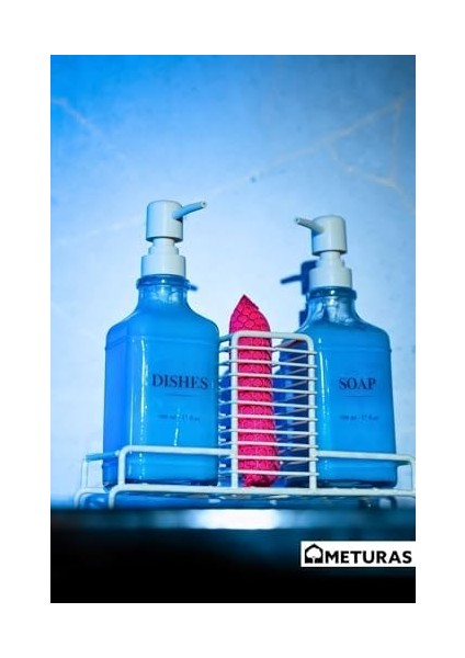 Mutfak Sabun ve Deterjan Dispenser Seti Demir Çiftli Pompa ve Sünger Sabunluk 500 ml Bej fiyatları