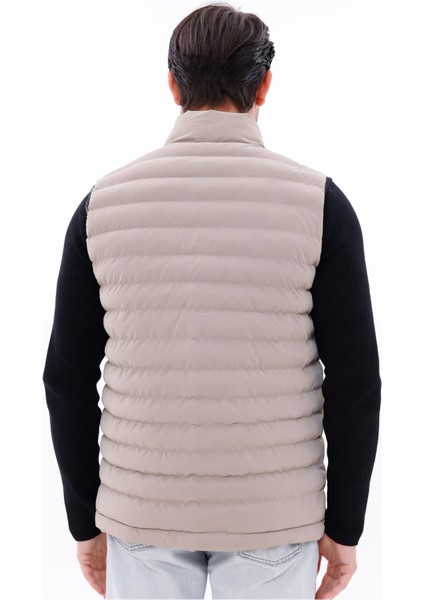 Erkek Nova Kumaş Şişme Yelek Hafif Dolgulu Fermuarlı Cepli Su Itici Rahat Kalıp