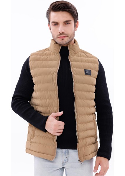Erkek Nova Kumaş Şişme Yelek Hafif Dolgulu Fermuarlı Cepli Su Itici Rahat Kalıp