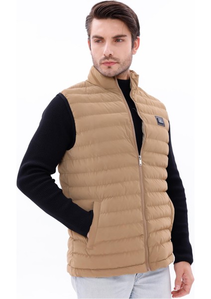 Erkek Nova Kumaş Şişme Yelek Hafif Dolgulu Fermuarlı Cepli Su Itici Rahat Kalıp