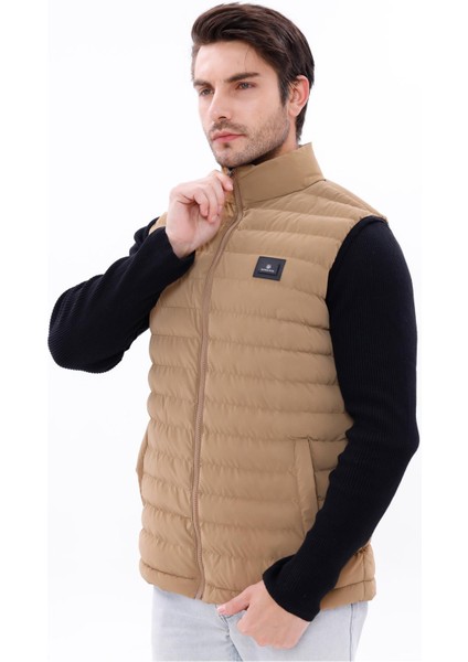 Erkek Nova Kumaş Şişme Yelek Hafif Dolgulu Fermuarlı Cepli Su Itici Rahat Kalıp